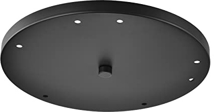 Five Pendant Light Round Canopy Accessory Light Kit, 15-3/4 inch Flush Mount Cluster Canopy, Hanging 5 Lights with One Outlet Box for Kitchen Island, Mounting Hardware Included, Matte Black
