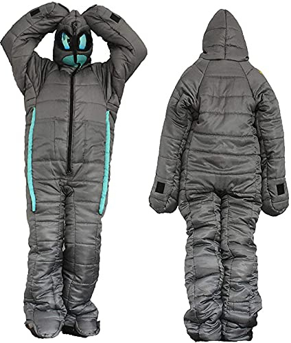 CIYAZA Outdoor Camping Sleeping Bag with Thickened Warm Liner Camping 0 Degree Sleeping Bag Wearable Indoor Outdoor (XL Height 170~185CM)
