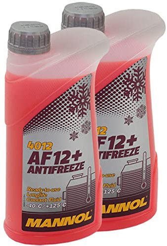 Kühlerfrostschutz MANNOL Longterm Antifreeze 2 X 1 Liter Fertiggemisch -40°C rot