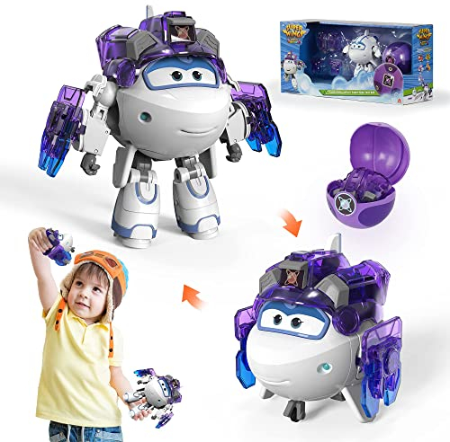 Super Wings Transforming Flugzeug Super Iron Astra, ca. 12,7 cm große, mit Superbällen,Verwandelbares Spielzeug-Flugzeug und Roboterfigur, Kinderspielzeug für Kinder ab 3 Jahren Jungen Mädchen