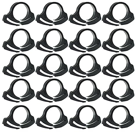 Lot de 20 Colliers de Serrage en Nylon Noirs Robustes à Double préhension, 16 mm, Pinces à cliquet en Plastique pour Irrigation, Tuyau d'arrosage, diamètre de 16 mm