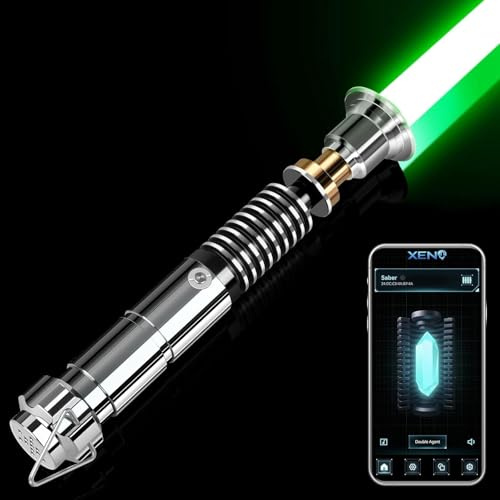 ELESKOCO App Steuerung LK Lichtschwert Smooth Swing RGB 16 Farben Duell Licht Schwerter 16 Soundeffekte Motion Control Metallgriff Lightsaber für Erwachsene | App Steuerung, Unendliche RGB-Farben, Motion Control, 16 Soundeffekte, für Erwachsene, Sammler, Cosplay & als Geschenk, FOC