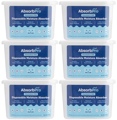 Absorb Pro Moisture Absorber Tub 10.5 oz, Fragrance Free, 6-Pack