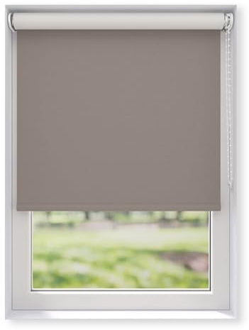 EFIXS Thermorollo White Reflex, Breiten: 43-243 cm, Höhe bis 275 cm, Hier 213 x 190 cm (BxH) Graubeige, Verdunklungsrollo mit Reflexionsbeschichtung, Kettenzug