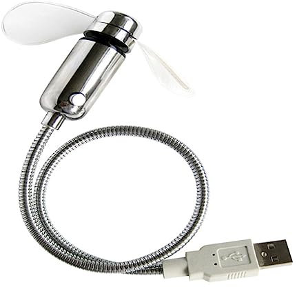 jojofuny 3 Piezas ventilador luminoso USB admirador ventilador enfriador de mesa portátil relojes alimentado por USB dirigió mirar manguera metalica
