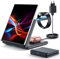 GEEKERA Induktive Ladestation Samsung, 3 in 1 Faltbare Wireless Charger für Samsung Z Fold/Flip/S25/S24/S23, Kabelloses Ladegerät für Galaxy Watch Ultra, Induktionsladegerät für Galaxy Buds-Schwarz