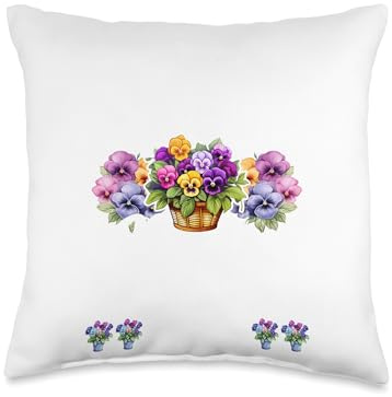 Gardening Pansies Flower Seeds for Planting Pansy Flower Throw Pillow