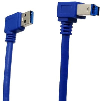 Seadream Angle USB 3.0 Printer Cable 3.3FT, Angle USB B Cable,USB 3.0 Type A Male to Type B Male Plug 90 Degree High Speed Printer Cable (A Right to B Right)