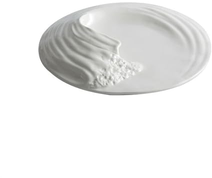 Piatti per ristorazione, Piatto a forma di onda del mare Stoviglie in ceramica Piatto piatto occidentale a forma di piatto for piatti freddi di alta classe ,per i pasti quotidiani(Size:12 inch)