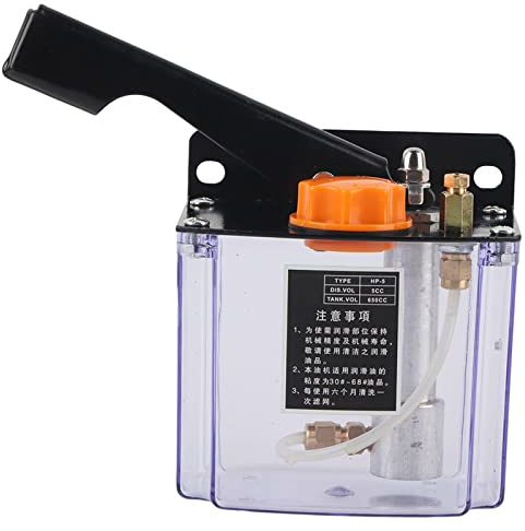 Pompe de Lubrification Manuelle -5L de 4 Mm, Actionnée à Gauche, capacité de 650 Cc, Machines-outils CNC et Plus, Broche de 5 Ml/min, Pression de Décharge Maximale de 5 kgf/cm²