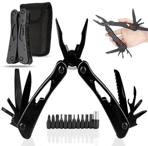 Navajas multiusos 23 en 1 de Acero Inox. Multiherramienta bicicleta, alicate multiusos, herramientas camping, navaja tactica, herramientas electricista bricolaje