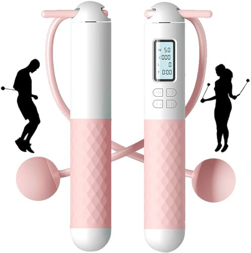 PICKONA Springseil mit Zähler für Erwachsene - Springseil Ohne Seil, Springseil Zähler,Schnurloses Springseil mit Zähler Tragbares Springseil für Frauen Männer Kinder, Magnetically Counting Jump Rope