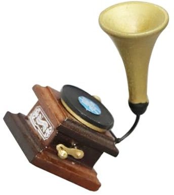 Toyvian Miniature Gramophone pour Décoration De Maison De Poupée Accessoire De Scène Élément De Décor Vintage pour Aménagement Miniature
