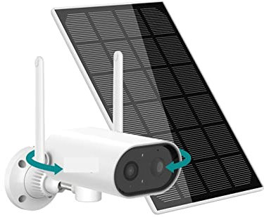 RKYRRKI Surveillance Camera Kits, 1296P IP Camera Pan Tilt Wireless Battery Camera Outdoor Surveillance Camera WiFi Camera PIR Security Solar Camera(3MP 64GB Card)