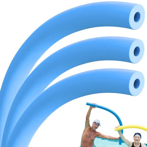 PLAYZOCO Churro de Piscina, Churro natación, Fideos Acuaticos, Fideo Espuma para Nadar, Flexible Apto para niños y Adultos, Flotadores para Piscina, 6 cm diámetro x 150 cm Largo, Azul, 3 Unidades