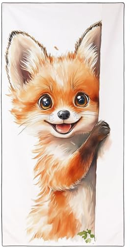 YISUMEI Niedlicher Kleiner Fuchs Strandtuch XXL 180x90cm - Schnelltrocknendes Mikrofaserhandtuch mit Tasche, Saugstark Sandfrei - Leichtes Reisehandtuch für Strand, Pool