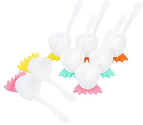 CHICAMPERA 8juego Portavasos para Huevos Cocidos Forma De Pollo De Plástico para Cocina Decoración Festiva Accesorio De Vajilla Acento para Encimera