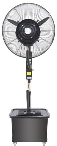 Genérico Ventilador De Pie Nebulizador con Nebulizador Iones Negativos Agua Pulverizada, Ventilador Nebulizador Antimosquitos, Refresca Eficazmente La Habitación Negro(650mm/26in)