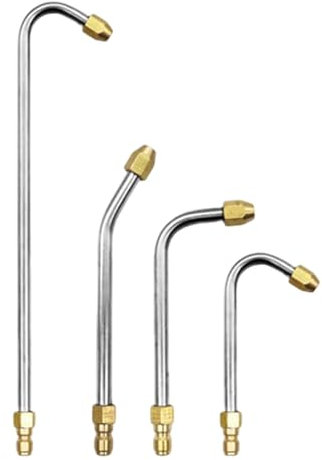 Accessorio per pulitore per grondaie a pressione, estensioni per idropulitrice, ugello curvo, ugello ad alta pressione, ugello angolato per patio, grondaia, auto, casa, giardino, pulizia finestre