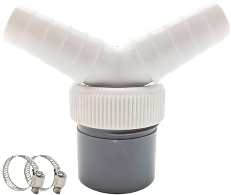 1,9 cm - 2,4 cm Ablaufadapter für Waschmaschine und Maschine, Y-Stück Splitterverbinder Ablaufadapter mit 2 Schlauchklemme, langlebiger langlebiger verdickter Abflussrohrverbinder für Spülmaschine und