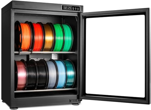 Secador de filamentos for Impresora 3D, Caja de Almacenamiento con Control de Humedad (HR15% - HR60%), deshidratador de filamentos for PLA, ABS, PETG, Nailon, TPU, PC, Capacidad for 10-12 Rollos
