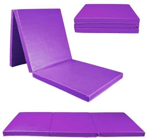 FIXKRAFT Faltbare Turnmatte 180x60 Weichbodenmatte Klappbar Dicke Gymnastikmatte 5 cm Sportmatte Fitnessmatte Rutschfest Yogamatte für Zuhause & Reise Klappmatratze