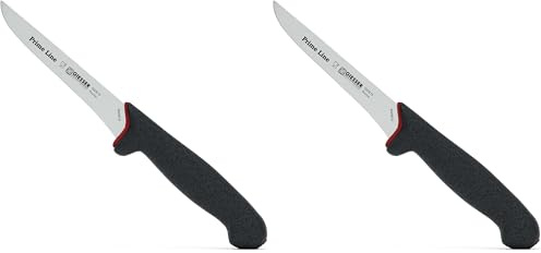Giesser depuis 1776 - fabriqué en Allemagne - Couteau à désosser PrimeLine antidérapant, lame de 13 cm flexible, noir, tranchant couteau de boucher lavable au lave-vaisselle, inoxydable 12310 13