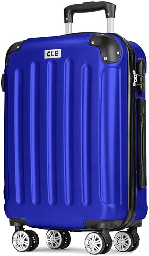 POSH Maleta ABS – Grande 75 cm, tamaño mediano 65 cm & equipaje de mano maleta rígida en una – Ruedas de 360° – 198 L de volumen interior total, azul, L - Mittelgroß, Juego de maletas rígidas con