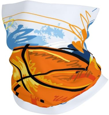 KIJ Basketball Colorful Sketch Enjoyment PrintedSun Protection Neck Gaiter - Multifunctional Headwear for Men & Women, Face Mask Bandana for Running, Hiking, Fishing & Outdoor Sports