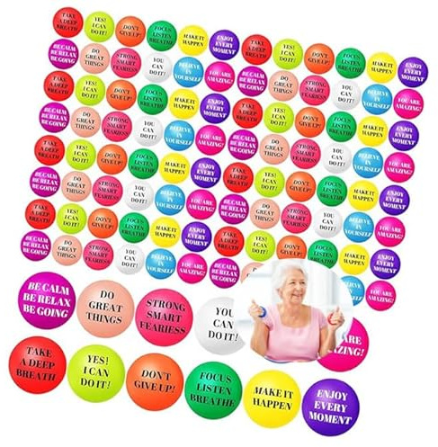 108 Stück Stressball 6CM Motivierende Anti Stress bälle Lustige Quetschball Squeeze Bälle Spielzeugball zur Linderung von Angst und Wut als Geschenk Mitgebsel Party-Zubehör,12 Stile
