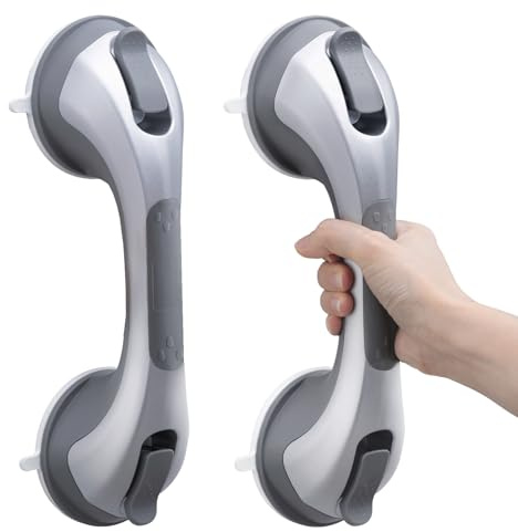 TAILI Haltegriff Dusche ohne Bohren, MAX HALT 110KG, 31CM, Silber, 2er-Pack