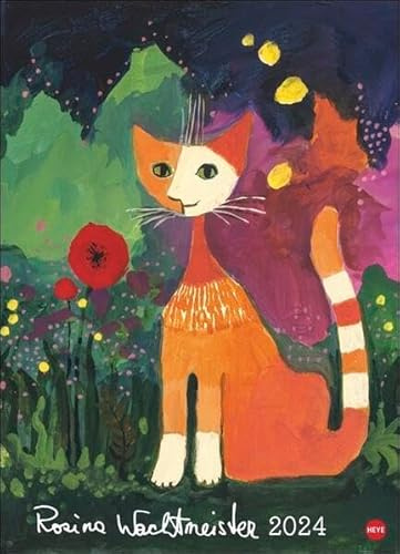 Rosina Wachtmeister Edition Kalender 2024. Die charakteristischen Katzen und andere Motive in einem hochwertigen Kunstkalender, in Szene gesetzt mit Gold- und Silberprägung. Wandkalender XL.