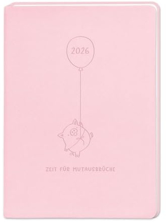 Terminplaner Lederlook 2026 Rosa: Terminplaner Lederlook A6