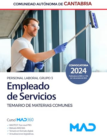 Empleado de Servicios de la Comunidad Autónoma de Cantabria (Personal Laboral Grupo 3). Temario de Materias Comunes