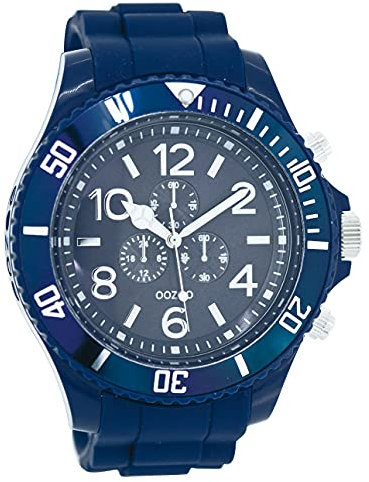 Oozoo C4828 - Armbanduhr für Herren, Silikonarmband, Dunkelblau, Streifen