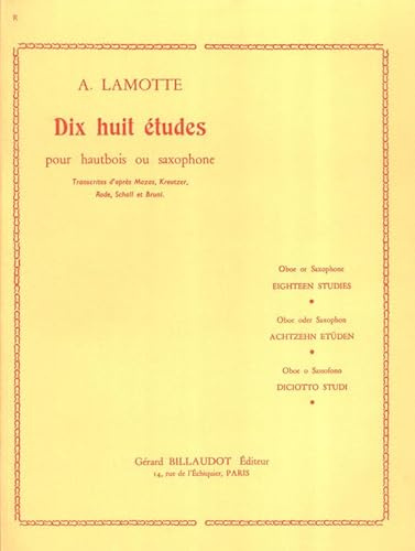 Antony Lamotte-18 Etudes D'Apres Mazas.-Oboe-BOOK
