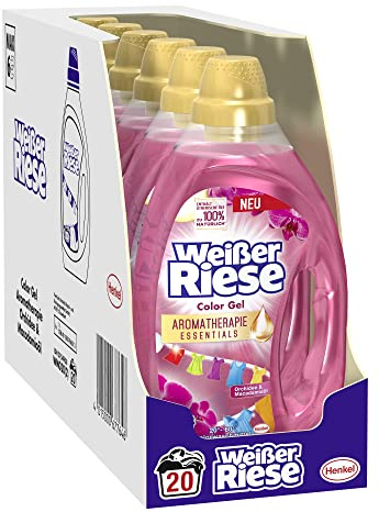 Weißer Riese Gel colorant, aromathérapie orchidée et bois de santal, lessive liquide, 120 (6 x 20) lavages, parfum géant.