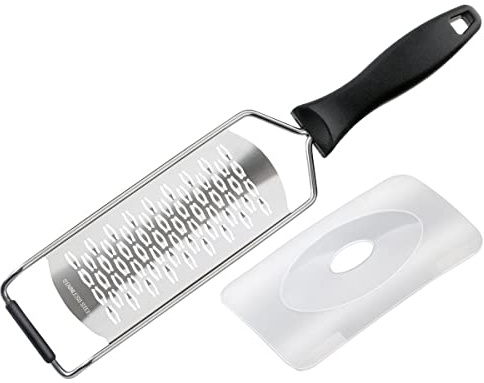 Fackelmann FM Professional 22242 Râpe à fromage coupe grossière, Râpe à fromage, Râpe à légume, Râpe à légumes manuelle, Râpe cuisine, Râpe, Acier inoxydable, Plastique, 32 x 6,5 x 2,5 cm