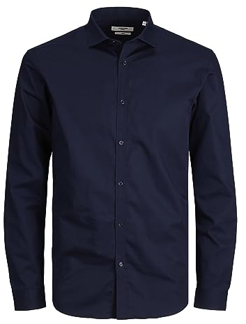 JACK & JONES Mens Crdiff Long Sleeve Shirt Navy Blazer M
