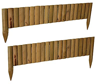 tradefirst Fixed Log Roll Border Wooden Fence Garden Edging Fixed Picket Landscape Barriers Edging Pressure Treated Outdoor (2)