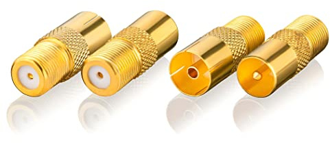 SEBSON SAT Antenne Adapter Set - 2x F-Buchse auf Koax Stecker (IEC), 2x F-Buchse auf Koax (IEC) - SAT Kabel Adapter