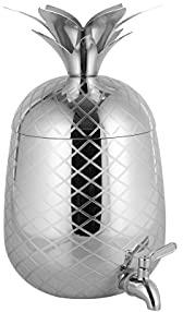 Echtwerk Ananas/ Pineapple Getränkespender, Silber-Edition, Aus hochwertigem Edelstahl, Saftspender, Limonadenspender, 4,7 L