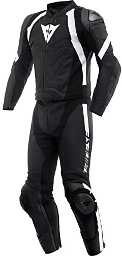 Dainese Avro 4 Tuta in pelle per moto a due pezzi Nero/Bianco 52