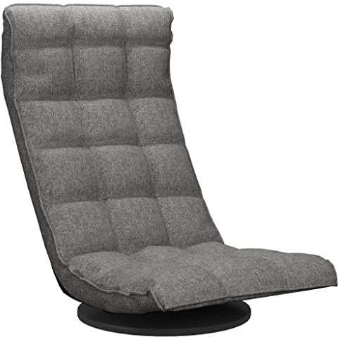 vidaXL Bodenstuhl Drehbar Klappbar Bodensessel Relaxsessel Relaxstuhl Sessel Fernsehsessel Loungesessel Polstersessel Wohnzimmer Hellgrau Stoff