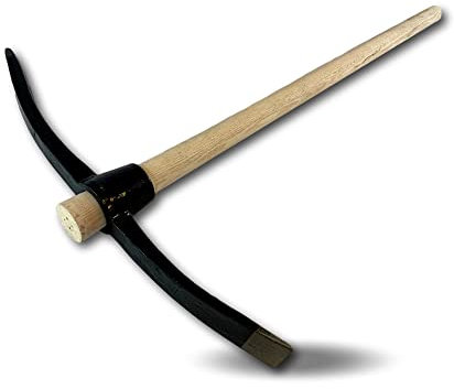 Lot de 6 pioches de terrassier (pic) | Manche de 90 cm en bois fabriqué en France | Panne en acier forgé avec pointe et langue | Racler et couper | Creuser décompacter ou épierrer | Kibros PIOCHMx6