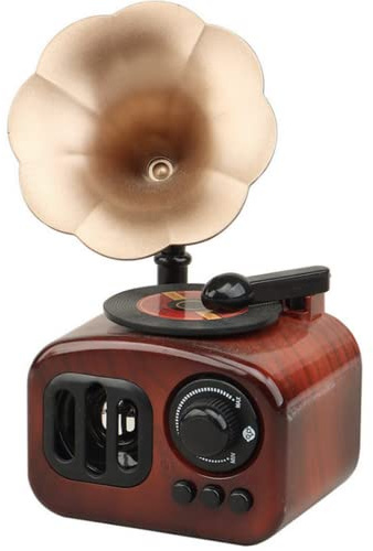 DongAi Retro Vintage Phonograph Music Box ，Mechanical Clockwork Classical Music Box，Gramophone Shape Music Box Ornament Valentine's Day, Mother's Day, Wedding Anniversary