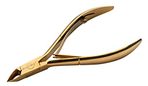 Goldene Nagelhautzangen mit zwei Federn Aba Group 4 mm (1127) Nagelhautschneider Hautzange aus Edelstahl mit Scharfem und Glattem Schnitt Fein zur Entfernung Überschüssige