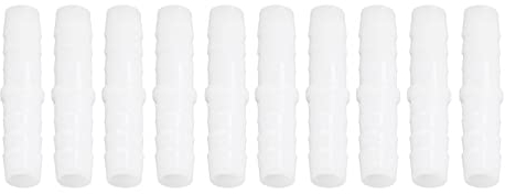 10 Stück Schlauchverbinder Gerade Kunststoff-Schlauchnippel Schlauchverbindung Equal Barbed Splicer Mender Joint Union Adapter für Schlauchverbindung(12-12mm through)