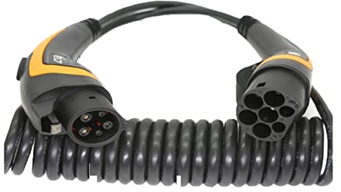 LXSWY elektroauto ladekabel 16A 32A EV Ladekabel 3.6KW 7.6KW J1772 Typ 1 bis Typ 2 IEC62196 EV Mit 5/8/10 Meter for Elektrofahrzeuge (Color : 32A 10M Spiral Cable)