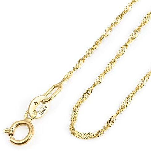 Amberta Allure Women 9 Ct Yellow Gold Chain Necklace